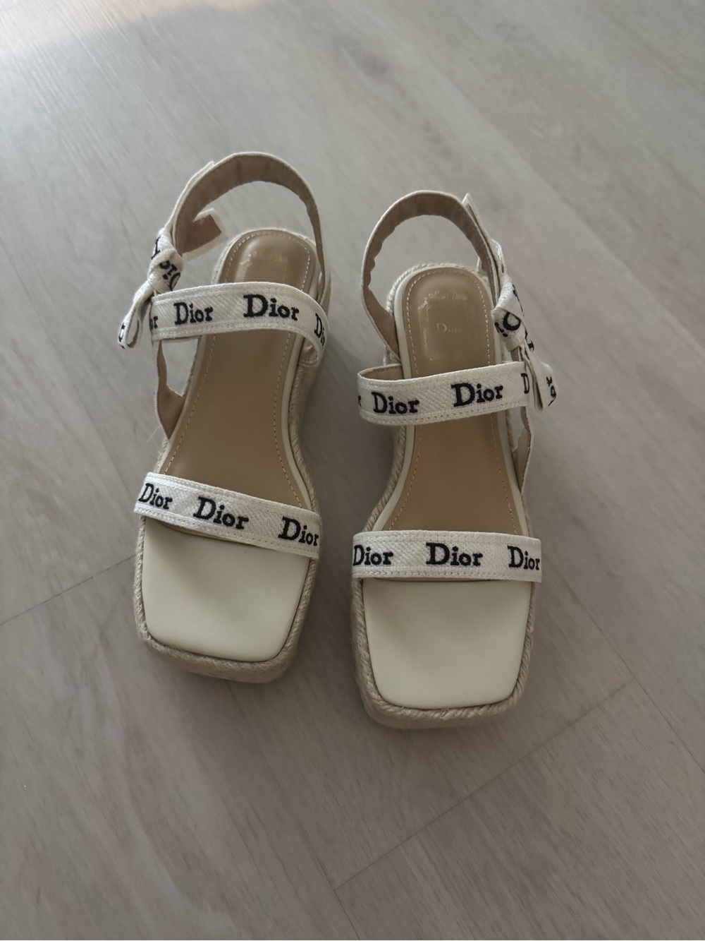 Logo Strap Espadrille Sandal Wedges - Women's